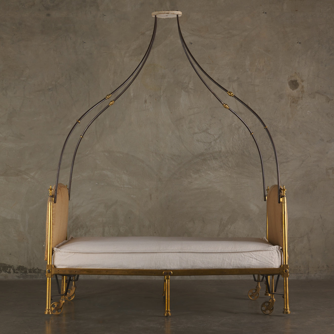 EMPIRE FOLDING LIT DE CAMP BED WITH CANOPY, POSSIBLY BY MARIE-JEAN DESOUCHES (1764-1828)